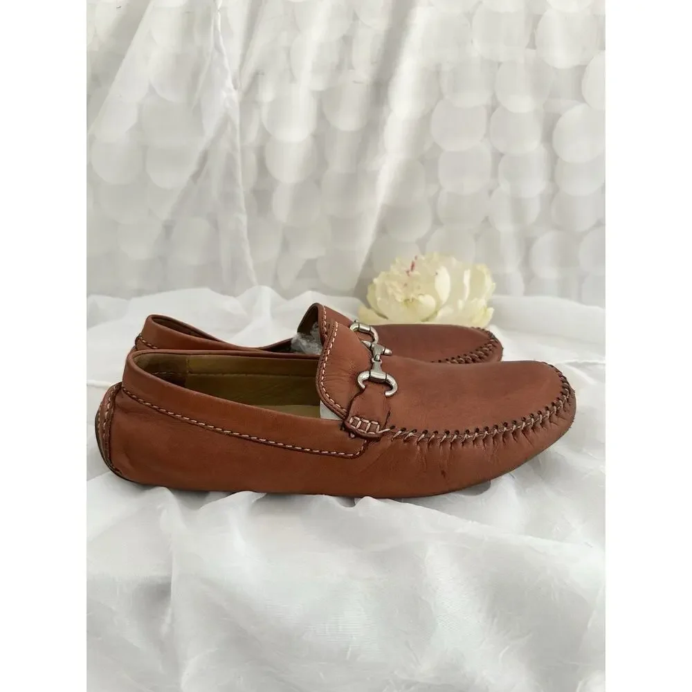 Robert Zur Mens size 11 M Brown GLOVE Leather Driver Loafers Moccasin Shoes